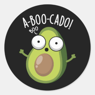 A-boo-cado Grappige Avocado Spel Breek de Angst Do Ronde Sticker