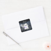 A BOO with a Boo Boo Halloween Ghost Vierkante Sticker (Envelop)