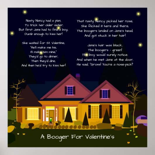 A Booger For Valentine's or Prom Night Poem Poster (Voorkant)