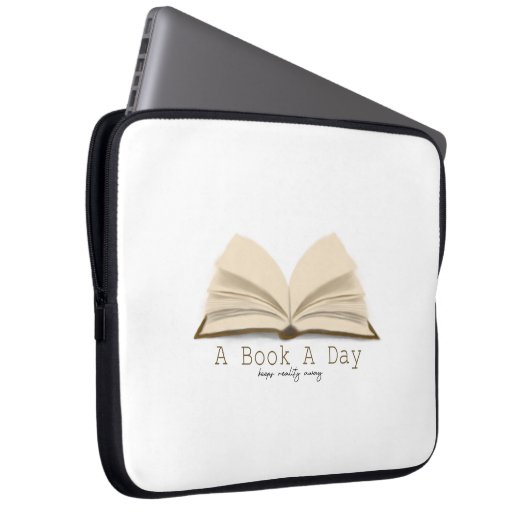 A Book A Day: Keeps Reality Away Electronics Bag Laptop Sleeve (Voorkant Rechts)