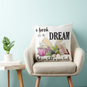 A Book Is a Dream Pillow | Square Throw Cushion Kussen (Stoel)