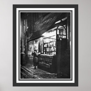A Bookshop in Londen ca. 1926 Poster
