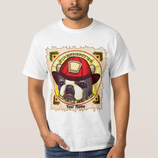 A Boston Terrier Firefighter T-shirt (Voorkant)