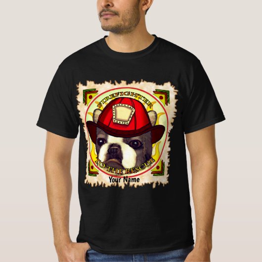 A Boston Terrier Firefighter T-shirt (Voorkant)