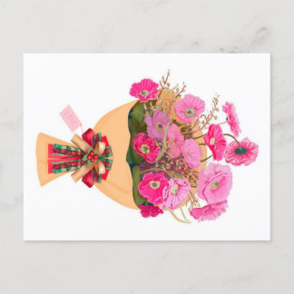 A bouquet of pink flowers canvas Print Feestdagenkaart
