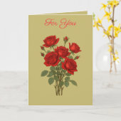 A Bouquet Of Red Roses Vector Art Illustration Kaart (Gele Bloem)