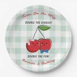 A Boy and Girl Twins Baby Shower Papieren Bordje