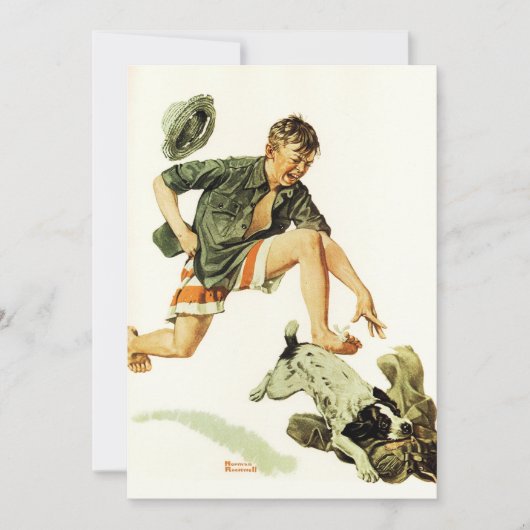 A Boy's Best Friend 1919 Norman Rockwell Feestdagenkaart (Voorkant)