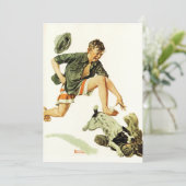 A Boy's Best Friend 1919 Norman Rockwell Feestdagenkaart (Staand voorkant)