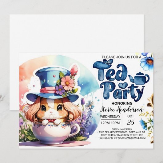 A Boy's Wonderland Tea Party Douche Kaart (Voorkant / Achterkant)