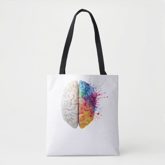 A brain divided between logical and creative sides tote bag (Voorkant)