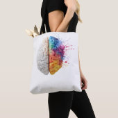 A brain divided between logical and creative sides tote bag (Dichtbij)