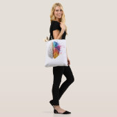 A brain divided between logical and creative sides tote bag (Op model)