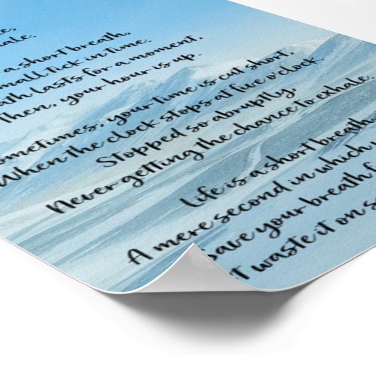 "A Breathe" gedicht door Angela M. Sekelsky Poster (Hoek)