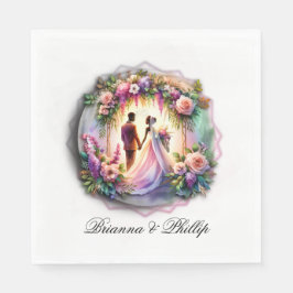 A Bride and Groom Moonlight Floral Wedding  Servet