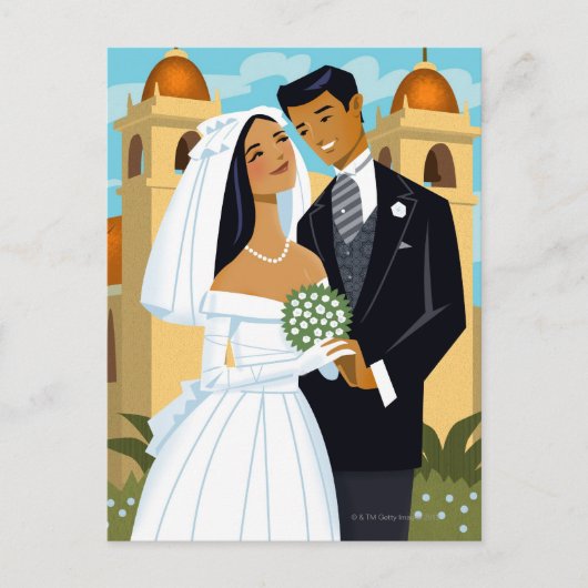 A Bride en Groom Briefkaart (Voorkant)