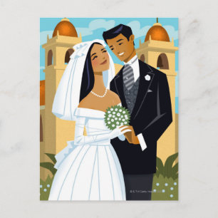 A Bride en Groom Briefkaart