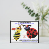A* Briefkaart Visitekaartje bijen en LadyBug Toons (Staand voorkant)