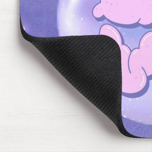 A Bright Bold mouse pad with a purple love design Muismat (Hoek)