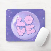 A Bright Bold mouse pad with a purple love design Muismat (Met muis)