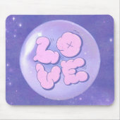 A Bright Bold mouse pad with a purple love design Muismat (Voorkant)