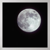 A bright full moon in a black night sky. poster (Voorkant)
