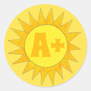 A+ Bright Student beloont gele soennitische leraar Ronde Sticker