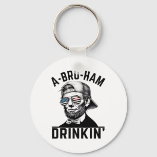 A-bro-ham Drinkin American Funny 4 juli Abe L Sleutelhanger