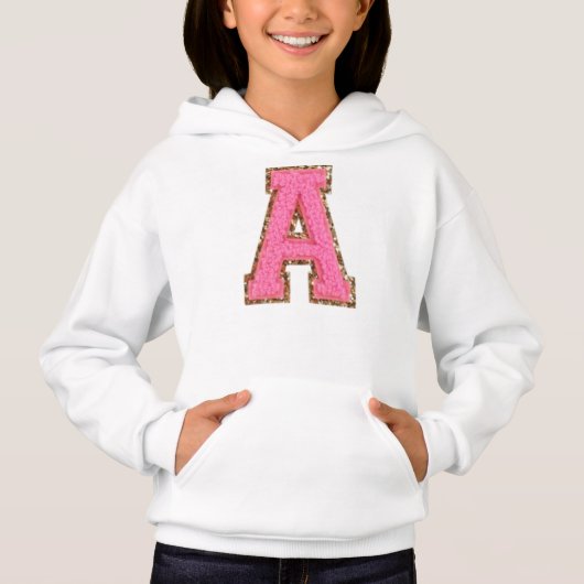 A - Bubblegum Glitter Varsity Letter Patches (Voorkant)