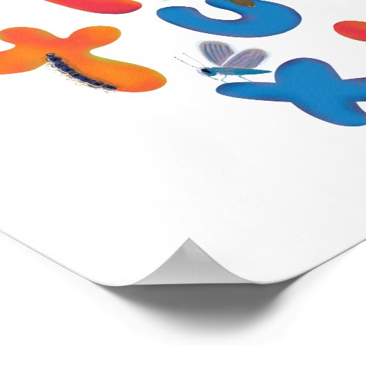 A Bug Collection Alphabet Children Wall Art Poster (Hoek)