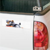 A BULLDOG RIDING BIKE BUMPERSTICKER (Op Truck)