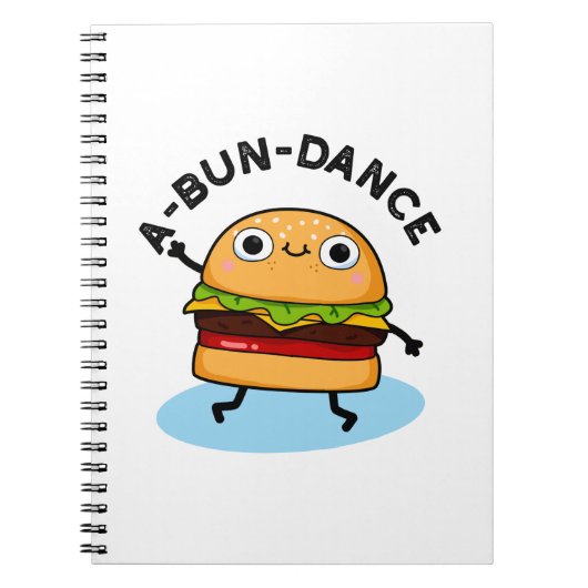 A-bun-dance Grappige Dansende Hamburger Woordspeli Notitieboek (Voorkant)