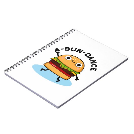 A-bun-dans Grappige Dansende Burger Pun Notitieboek (Linkerzijde)