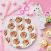 A Bun in the Oven Cinnamon Roll Theme Baby Shower Papieren Bordje (Feest)