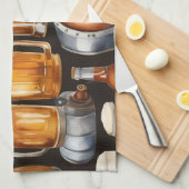 A Bunch of Beer kegs and Glasses  Theedoek (Quarter Fold)