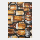 A Bunch of Beer kegs and Glasses  Theedoek (Verticaal)