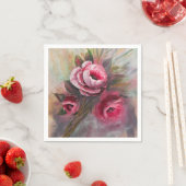 a Bunch of Pink Roses Painting done in Acrylic Servet (Insitu)