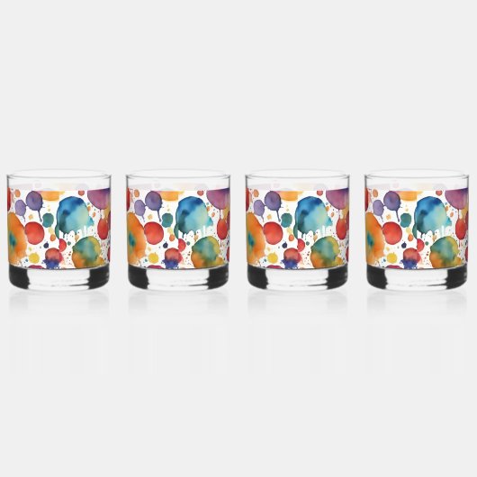 A Bunch of Splatter Whisky Glas (Links)