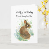 A Bunny Rabbit Personality Birthday Fun Animal Kaart (Gele Bloem)