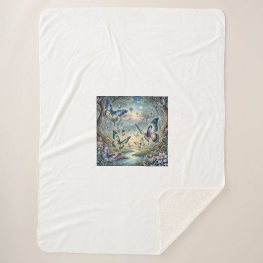 A Butterfly Dreamscape Sherpa Deken (Voorkant)
