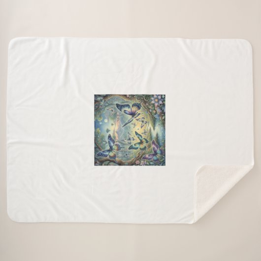 A Butterfly Dreamscape Sherpa Deken (Voorkant (horizontaal))