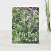 A **BUTTERFLY** VOOR MIJN **WIFE** GROTE DAG KAART (Voorkant)