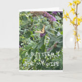 A **BUTTERFLY** VOOR MIJN **WIFE** GROTE DAG KAART (Gele Bloem)