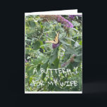 A **BUTTERFLY** VOOR MIJN **WIFE** GROTE DAG KAART<br><div class="desc">BEDANK U VOOR HET OPLOSSEN VAN 1 VAN MIJN ACHT OPLADING</div>
