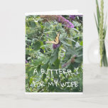 A **BUTTERFLY** VOOR MIJN **WIFE** GROTE DAG KAART<br><div class="desc">BEDANK U VOOR HET OPLOSSEN VAN 1 VAN MIJN ACHT OPLADING</div>