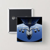 A C-17 Globemaster III ontvangt brandstof Vierkante Button 5,1 Cm (Voorkant /achterkant)