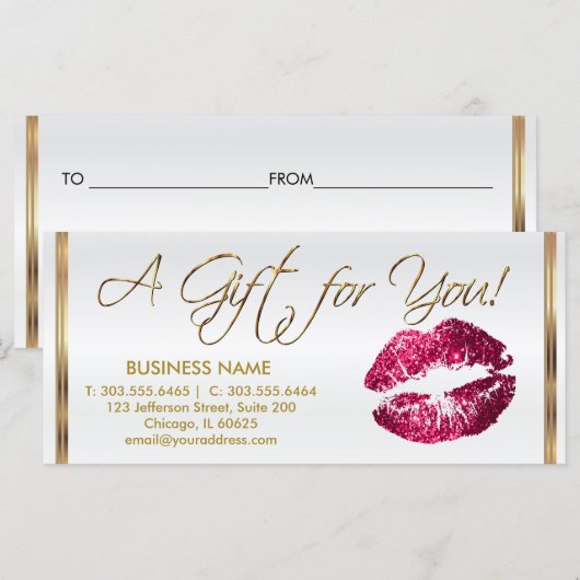 *A Cadeaubon Hot Pink Lipstick Business 2 (Voorkant / Achterkant)