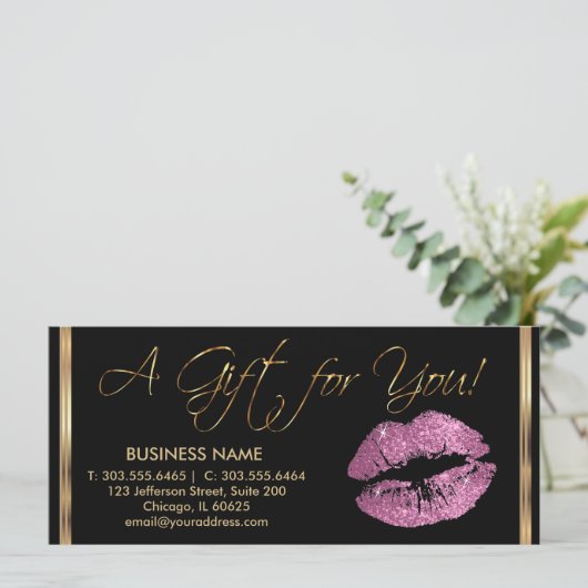 *A Cadeaubon voor roze lipstick Business 2 (Staand voorkant)