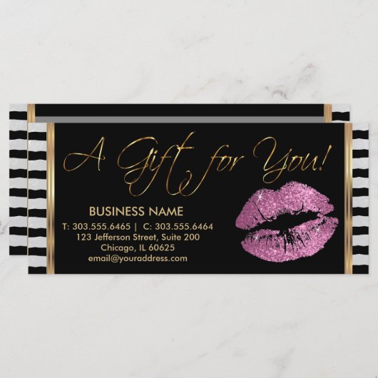 *A Cadeaubon voor roze lipstick Business 3 (Voorkant / Achterkant)