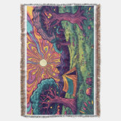 A camping design throw blanket deken (Voorkant Verticaal)